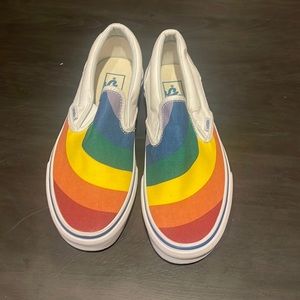 Rainbow Vans Slip-pms women’s 8.5